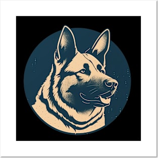 German Shepherd Minimal Style, Love Dogs Posters and Art